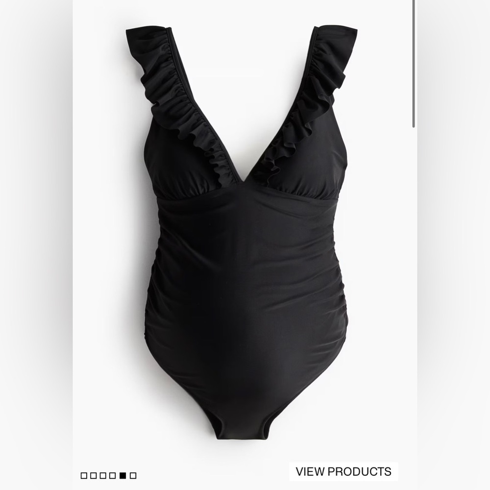 H&M Maternity Black Ruffled One Piece Bathing Suit - Picture 3 of 6
